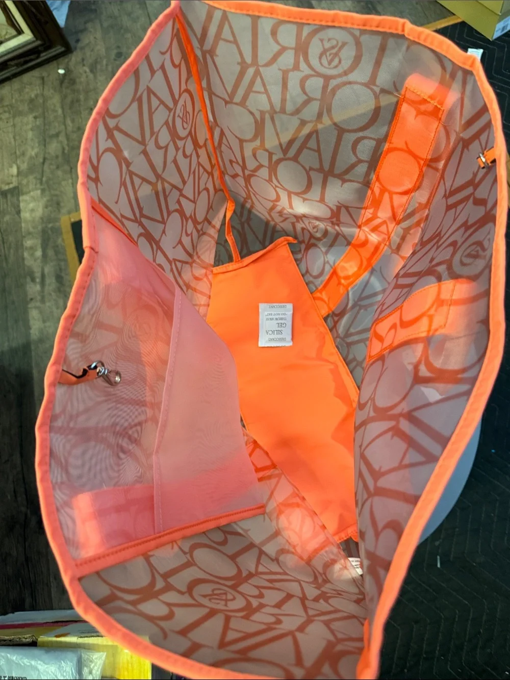 Victoria Secret Tote Bag in Bright Coral/Orange
